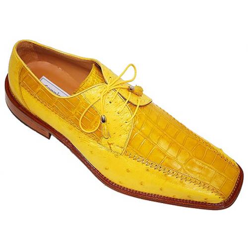 Ferrini 3747 Sunshine Yellow Genuine Alligator/Ostrich  Shoes